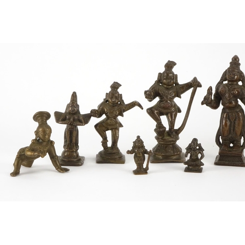 2544 - Twelve Indian bronze deities, the largest 12cm high