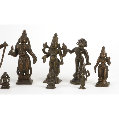 2544 - Twelve Indian bronze deities, the largest 12cm high