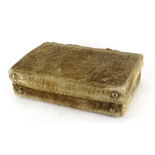 2308 - Vintage animal skin briefcase, 10cm H x 37cm W x 25cm D