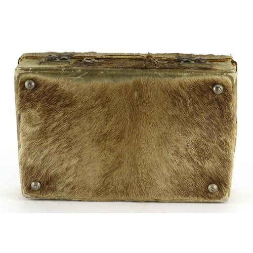 2308 - Vintage animal skin briefcase, 10cm H x 37cm W x 25cm D