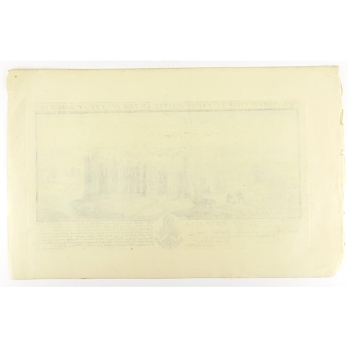 1024 - Five early 18th century black and white etchings, by Sam and Nath Buck comprising Montacute Priory, ... 