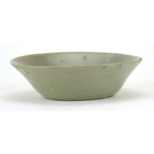 308 - Korean celadon glazed pottery bowl, 14.5cm in diameter