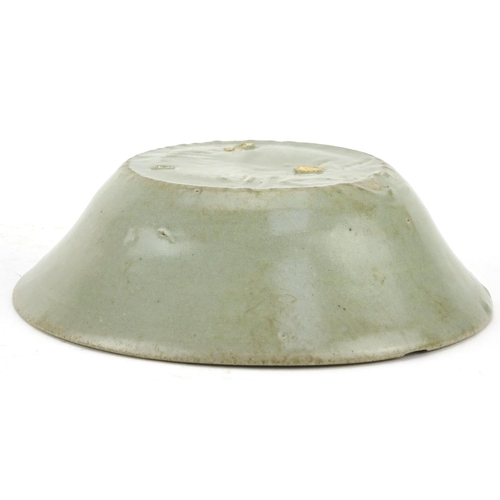 308 - Korean celadon glazed pottery bowl, 14.5cm in diameter