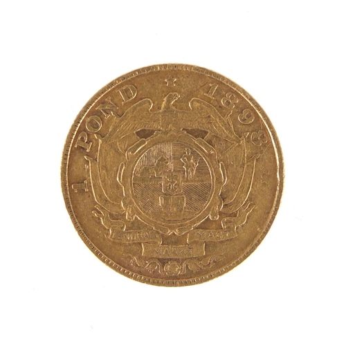 148 - South African 1898 gold one pond
