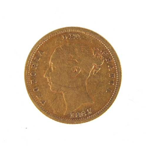 147 - Victoria Young Head 1887 gold half sovereign