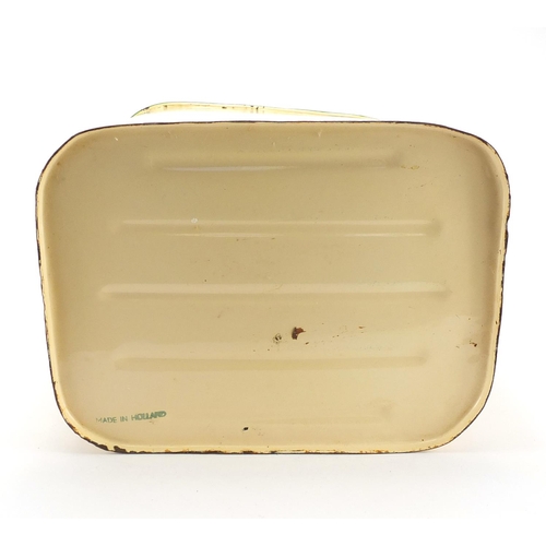 100 - Vintage enamelled bread bin and cover, 35cm high