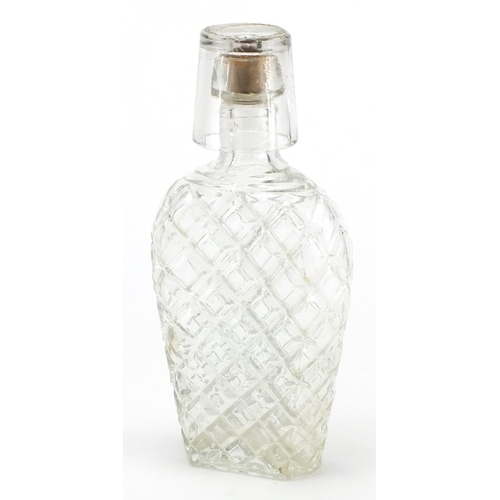 75 - French glass gin flask, 17.5cm high