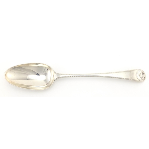 2607 - Georgian silver tablespoon, indistinct hallmarks, 22cm in length, approximate weight 70.5g