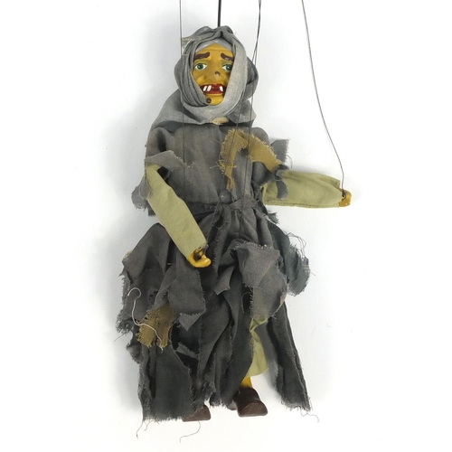 552 - Pelham puppet - Witch, number 3011, with box, 30cm high
