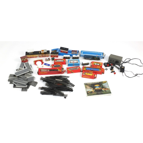 160 - 00 Gauge model railway trains, track and accessories including Horny and Airfix