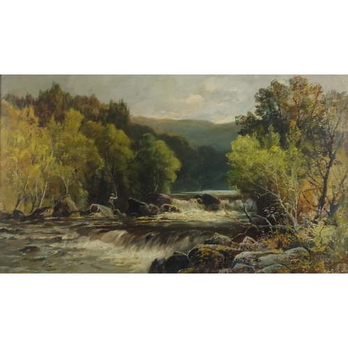 977 - H Adams - On the River Beauly, Inverness Scotland, early 20th century oil on board, inscribed labels... 