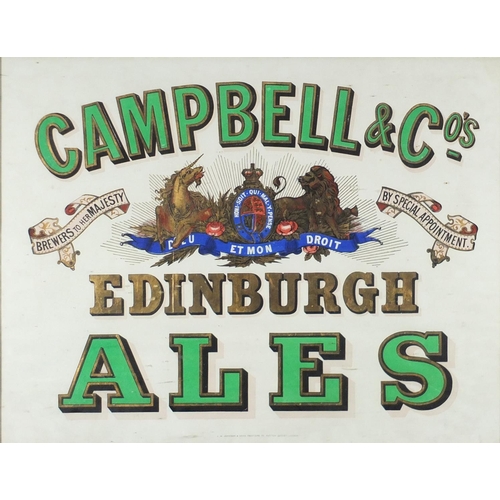 97A - Vintage Campbell & Co Edinburgh Ales poster, printed by J N Johnson & Sons of Hatton Garden London, ... 