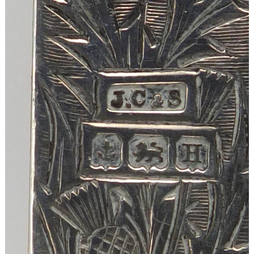 617 - Scottish silver and quartz thistle design letter opener, by Joseph Cook & Son, Birmingham 1932, 28.5... 
