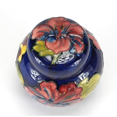 527 - Moorcroft pottery jar and cover, hand painted and tube lined in the anemone pattern, impressed marks... 