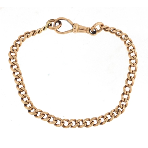744 - 9ct rose gold watch chain bracelet, 18cm in length, approximate weight 12.4g