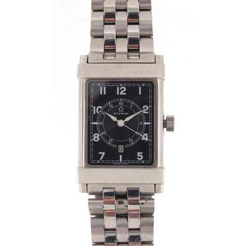 773 - Gentleman's stainless steel Eterna 1935 wristwatch with date dial, the case numbered 8490.41 N, the ... 
