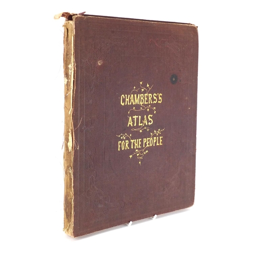 130 - Chambers's Atlas for the People, 19th century hardback book, published William & Robert Chambers Lon... 