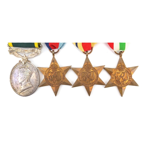 204 - British Military World War II medal group with bars, including a Militia Efficiency Service medal aw... 