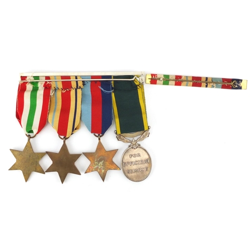 204 - British Military World War II medal group with bars, including a Militia Efficiency Service medal aw... 
