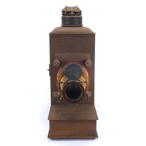 83 - Victorian F E Becker & Co magic lantern, 52cm high