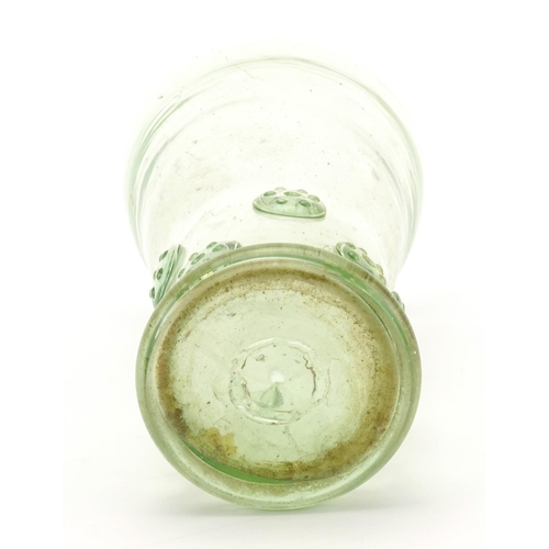 463 - 19th century continental green glass vase, 31cm high