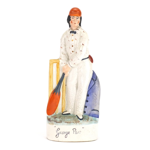 440 - Staffordshire flat back figure of George Parr, 25.5cm high