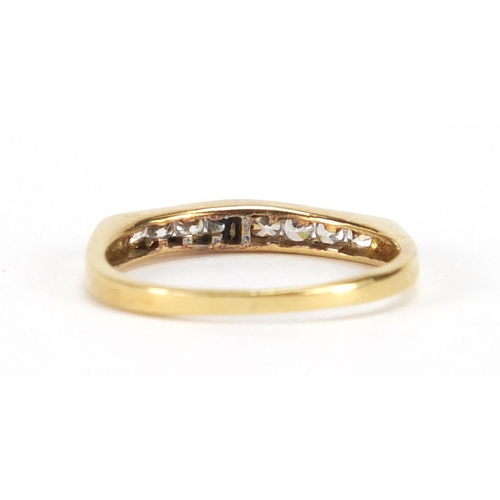 2640 - 18ct gold diamond half eternity ring, size M, approximate weight 2.4g