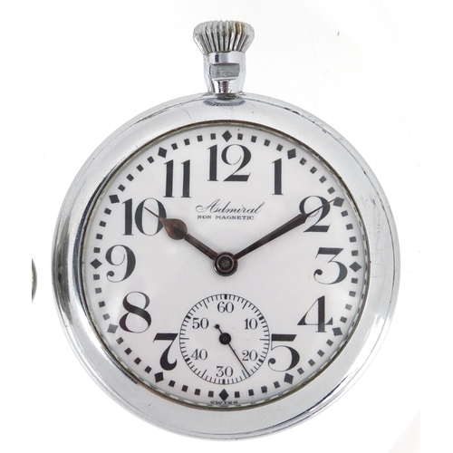 2839 - British Military issue compass and an Admiral open face pocket watch, numbered C21,754