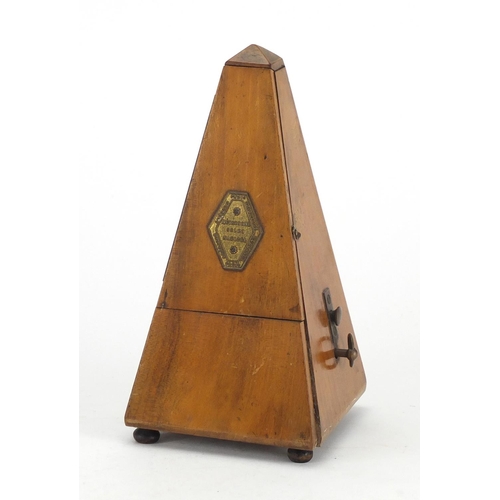 377 - French walnut cased metronome, 22.5cm high