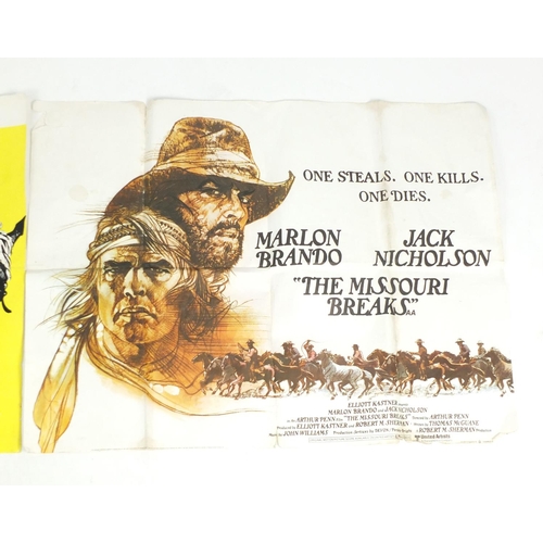 657 - Two Western film posters comprising The Missouri Breaks and Shalako, each 100cm x 76cm