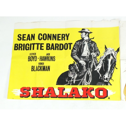 657 - Two Western film posters comprising The Missouri Breaks and Shalako, each 100cm x 76cm
