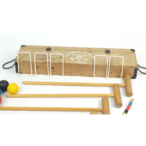 568 - Townsend croquet set with wooden crate
