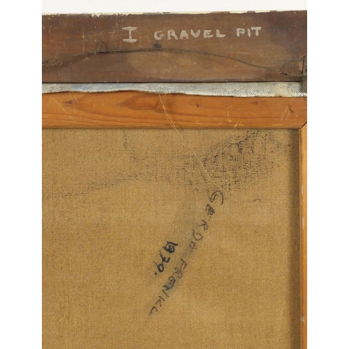2083 - Still life fruit on a table, oil on canvas, bearing an inscription verso, framed, 52cm x 44cm