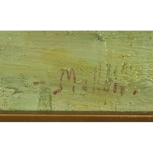 2297 - Norfolk beach scene, impressionist oil on canvas, bearing an indistinct signature and inscription ve... 