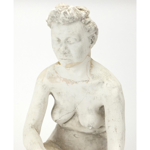 2219 - Modernist plaster sculpture of a nude female, 41cm high