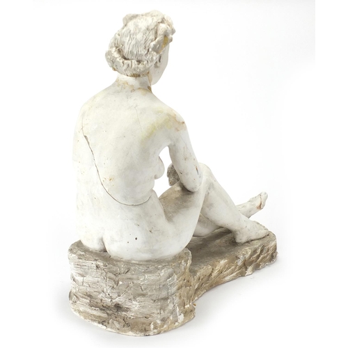 2219 - Modernist plaster sculpture of a nude female, 41cm high