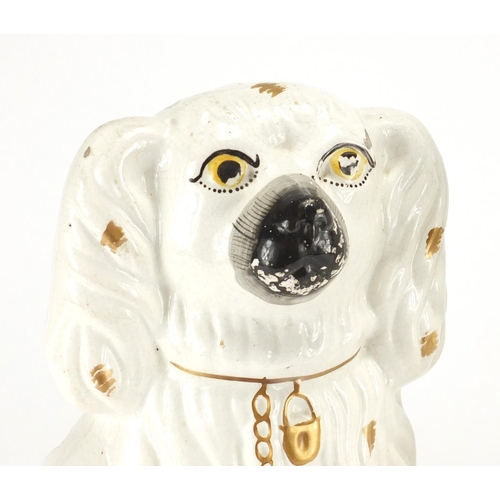 2358 - Large pair of Victorian Staffordshire spaniels, 39cm high
