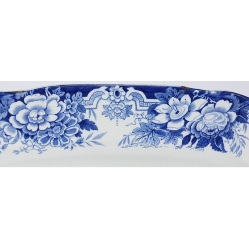 2363 - Victorian blue and white meat platter, 48cm wide