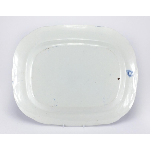 2363 - Victorian blue and white meat platter, 48cm wide