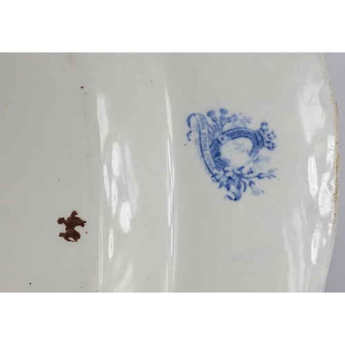 2363 - Victorian blue and white meat platter, 48cm wide