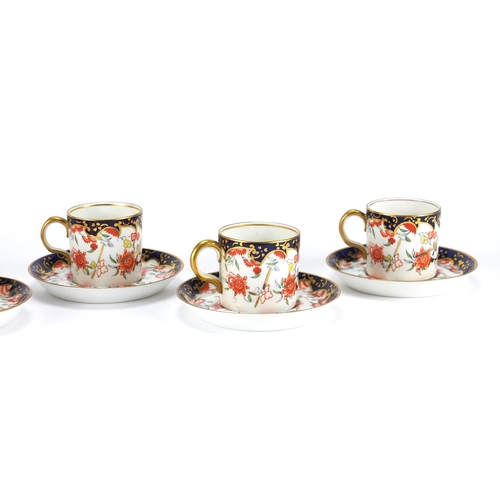 2200 - Five Royal Crown Derby Imari coffee cans and saucers, each coffee can 5cm high