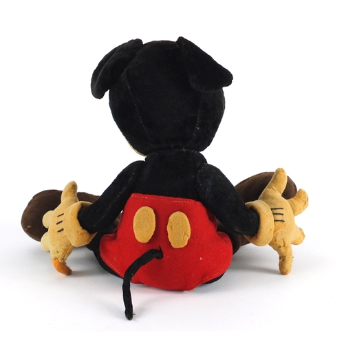 260 - Early 20th century Mickey Mouse soft toy with articulated limbs, 33cm high