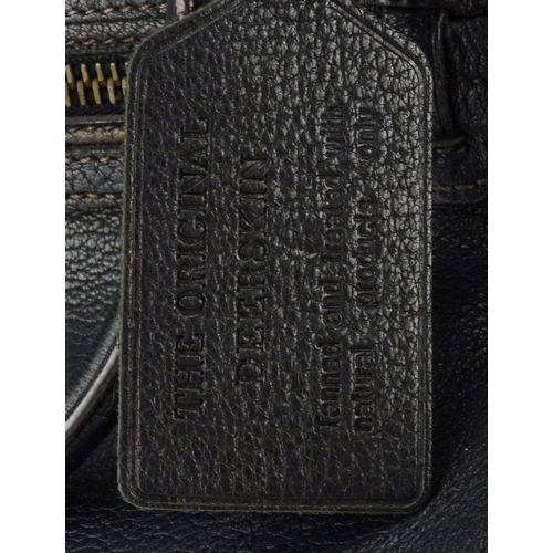 2447 - Prada black leather Cervo pocket tote handbag, 38cm wide