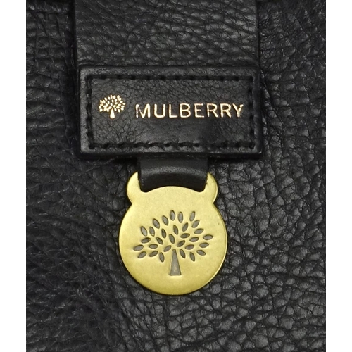 2448 - Mulberry black leather shoulder bag, 25cm wide