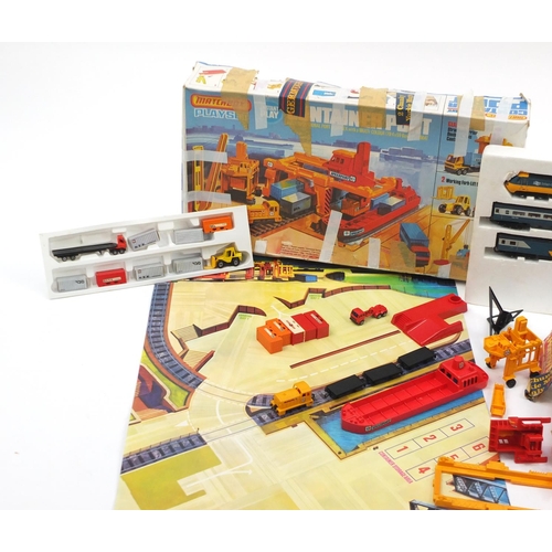 2291 - Hornby railway's OO gauge electric train set and a Matchbox container port play set, both with boxes