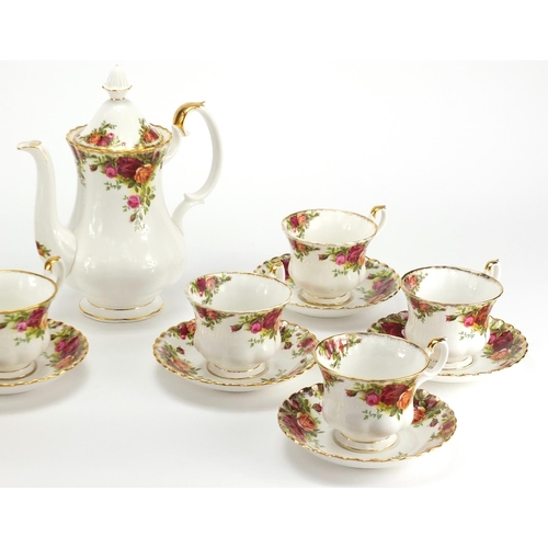 2243 - Royal Albert Old Country Roses eight place coffee service