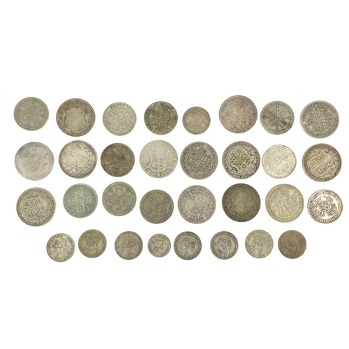 2572 - British pre 1947 coinage including half crowns, approximate weight 322.0g