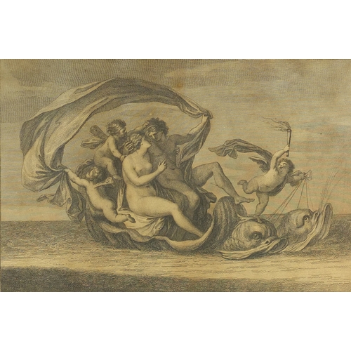 1025 - Francesco Bartolozzi - Five black and white classical engravings, each framed, approximately 33cm x ... 