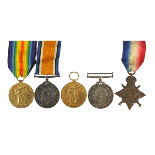 177 - British Military World War I medal groups relating to the Wray family comprising a trio awarded to 2... 