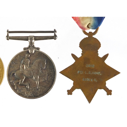 177 - British Military World War I medal groups relating to the Wray family comprising a trio awarded to 2... 